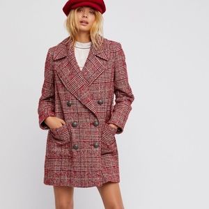 Free People Naiomi Check Plaid Coat